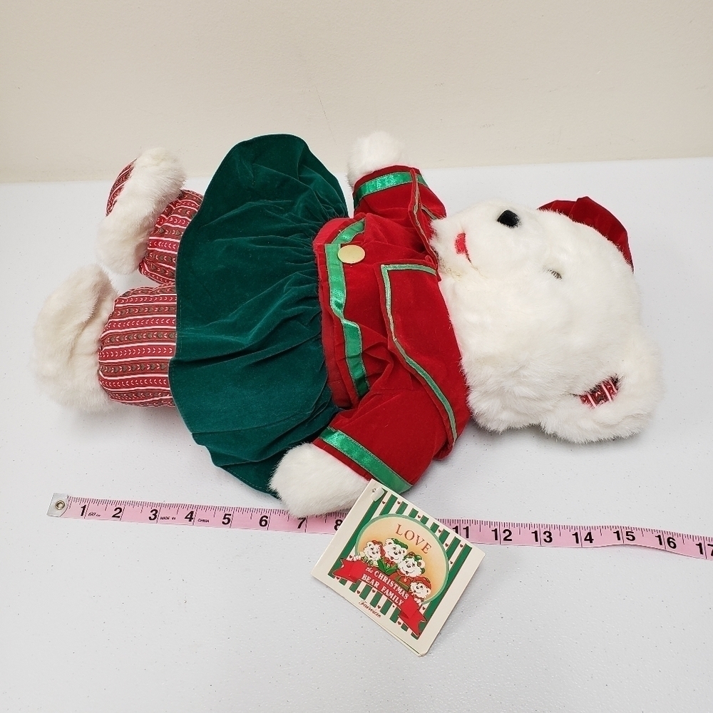 Kmart 16" Christmas Holiday Sis Teddy Bear 1992 Vintage Stuffed Animal Plush - Picture 8 of 8
